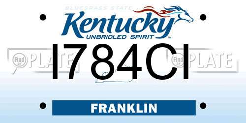 I784CI Kentucky License Plate