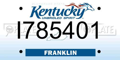 I785401 Kentucky License Plate