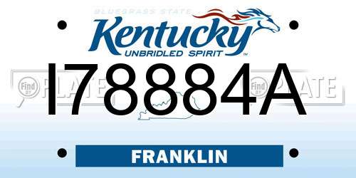 I78884A Kentucky License Plate