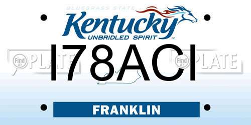 I78ACI Kentucky License Plate