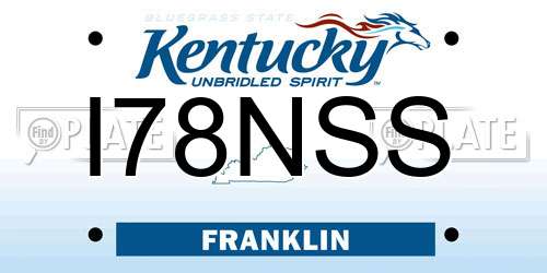 I78NSS Kentucky License Plate