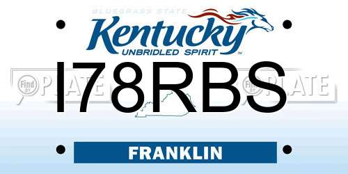 I78RBS Kentucky License Plate