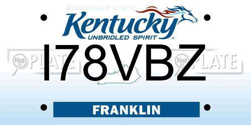 I78VBZ Kentucky License Plate