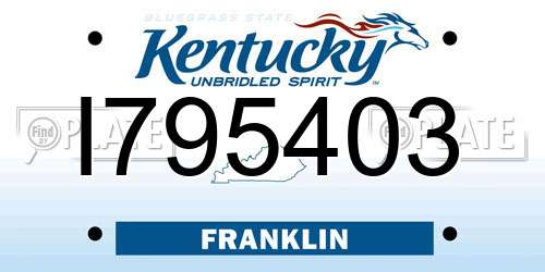 I795403 Kentucky License Plate