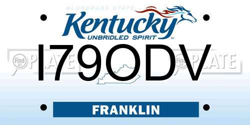 I79ODV Kentucky License Plate
