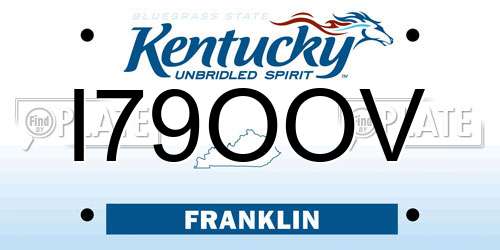 I79OOV Kentucky License Plate