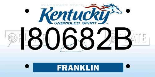 I80682B Kentucky License Plate