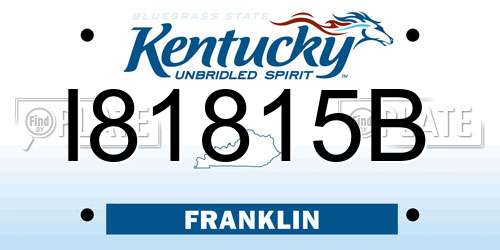 I81815B Kentucky License Plate
