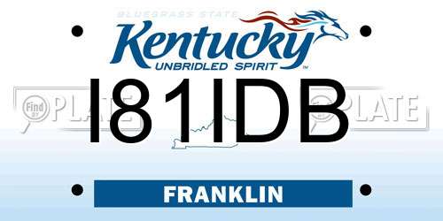 I81IDB Kentucky License Plate