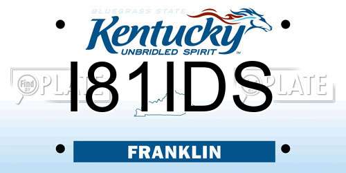 I81IDS Kentucky License Plate