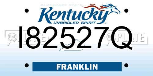 I82527Q Kentucky License Plate