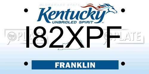 I82XPF Kentucky License Plate