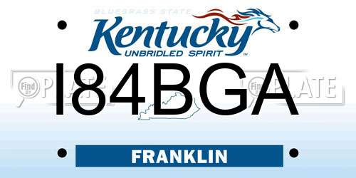 I84BGA Kentucky License Plate