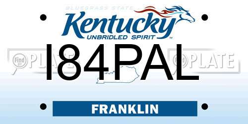 I84PAL Kentucky License Plate