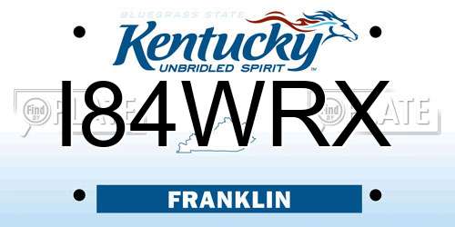 I84WRX Kentucky License Plate