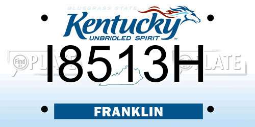 I8513H Kentucky License Plate