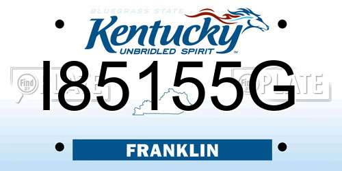 I85155G Kentucky License Plate