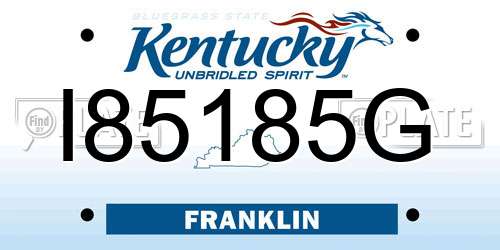 I85185G Kentucky License Plate