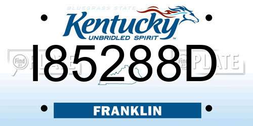 I85288D Kentucky License Plate