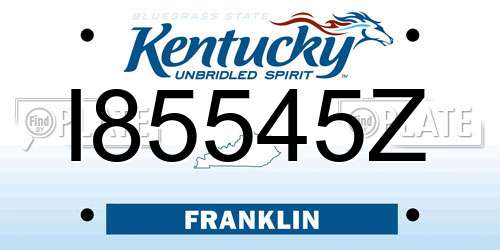 I85545Z Kentucky License Plate