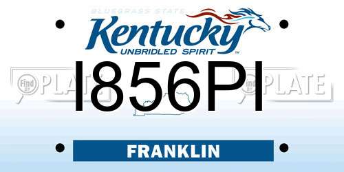 I856PI Kentucky License Plate