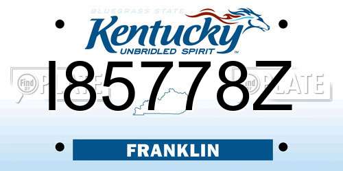I85778Z Kentucky License Plate