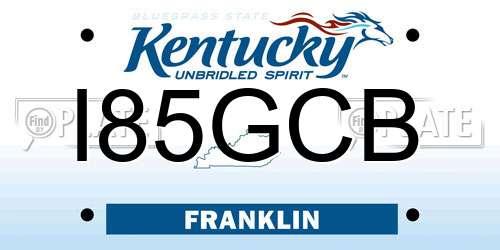 I85GCB Kentucky License Plate