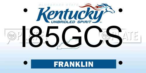 I85GCS Kentucky License Plate