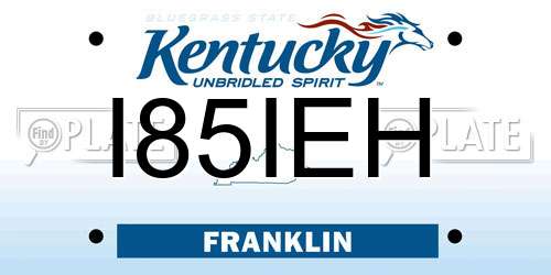I85IEH Kentucky License Plate