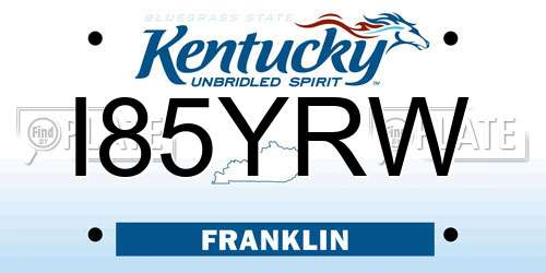 I85YRW Kentucky License Plate