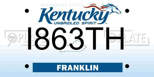 I863TH Kentucky License Plate