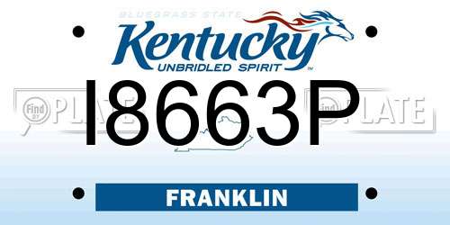 I8663P Kentucky License Plate