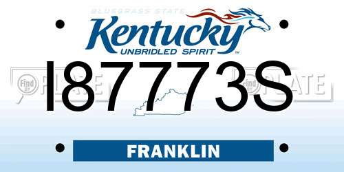 I87773S Kentucky License Plate