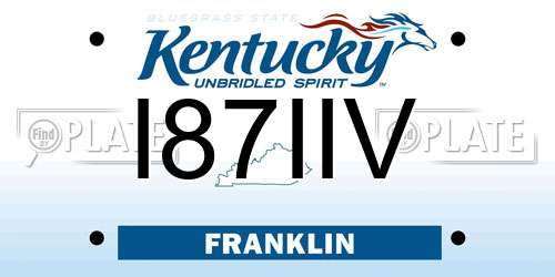 I87IIV Kentucky License Plate