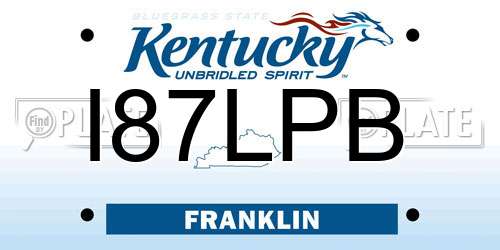I87LPB Kentucky License Plate