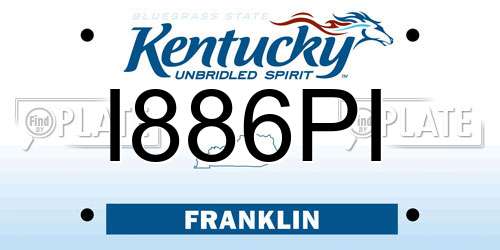 I886PI Kentucky License Plate