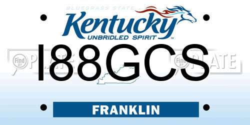 I88GCS Kentucky License Plate