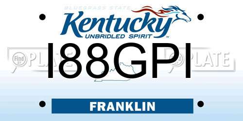I88GPI Kentucky License Plate
