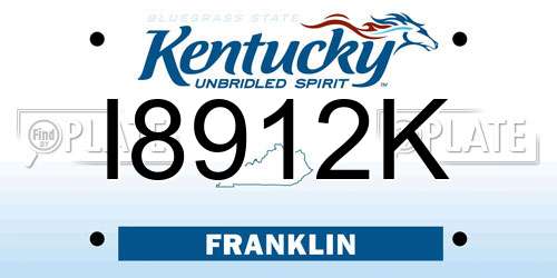 I8912K Kentucky License Plate
