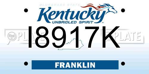 I8917K Kentucky License Plate