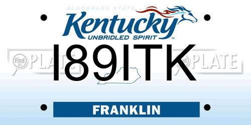I89ITK Kentucky License Plate