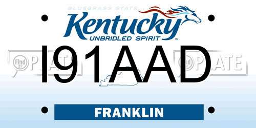 I91AAD Kentucky License Plate