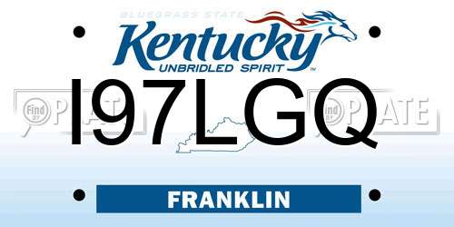 I97LGQ Kentucky License Plate