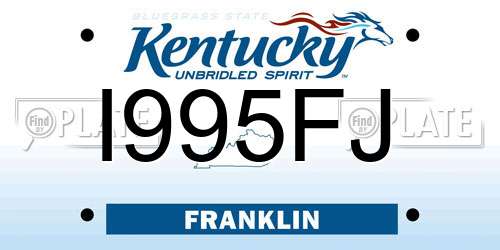 I995FJ Kentucky License Plate