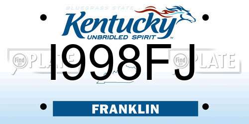 I998FJ Kentucky License Plate