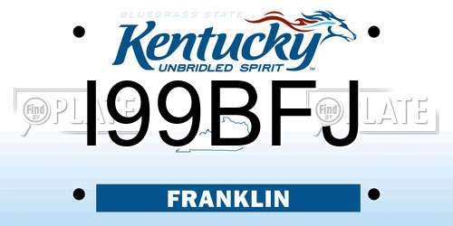 I99BFJ Kentucky License Plate