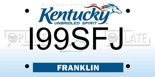 I99SFJ Kentucky License Plate