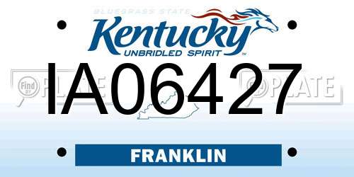 IA06427 Kentucky License Plate