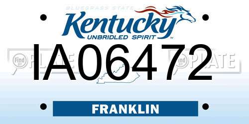 IA06472 Kentucky License Plate