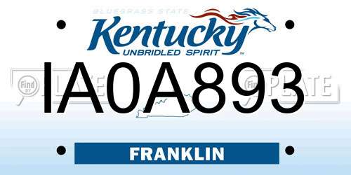 IA0A893 Kentucky License Plate